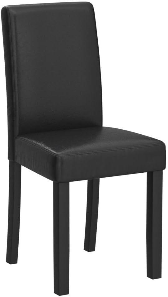 Tangkula Dining Chair Set of 4 w/ Acacia Wood Frame & Rubber Wood Legs Padded Backrest Black