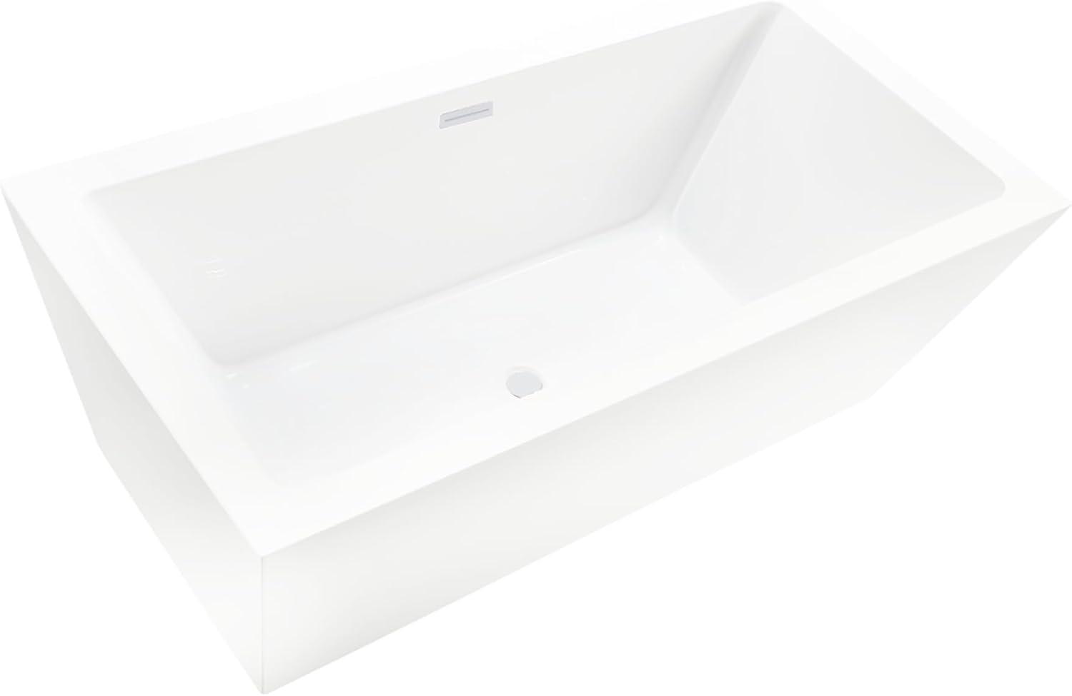 Vanity Art Elena 59" x 30" Freestanding Soaking Acrylic Bathtub VA6814-S-TG