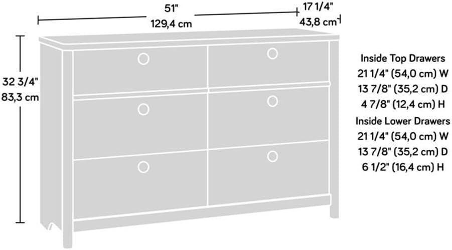 Ayva 50.95'' W 6 - Drawer Dresser