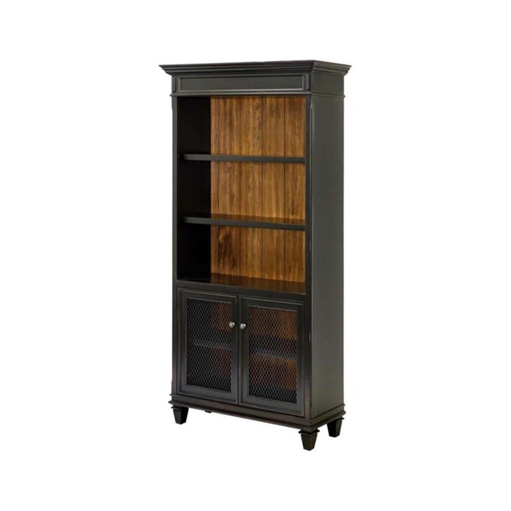 78" Hartford Bookcase with Lower Doors Brown - Martin Furniture: Metal Hardware, Wood Frame, No Assembly Required