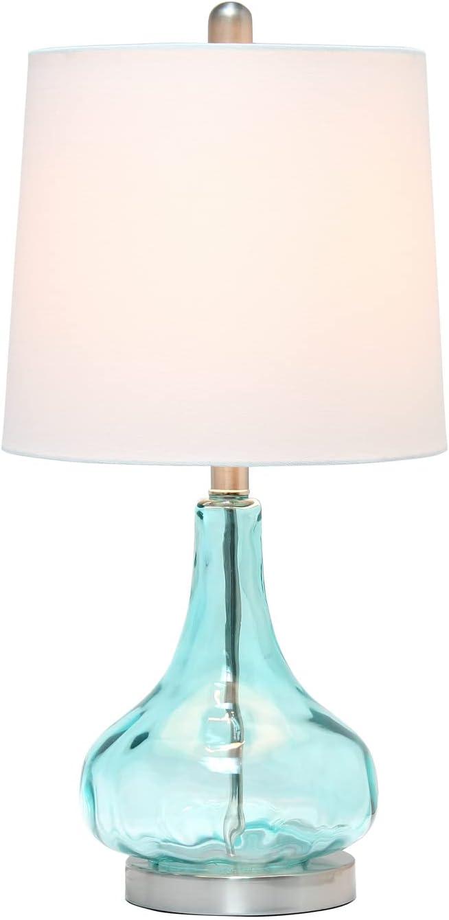 Elegant Designs Clear Glass Table Lamp, Blue