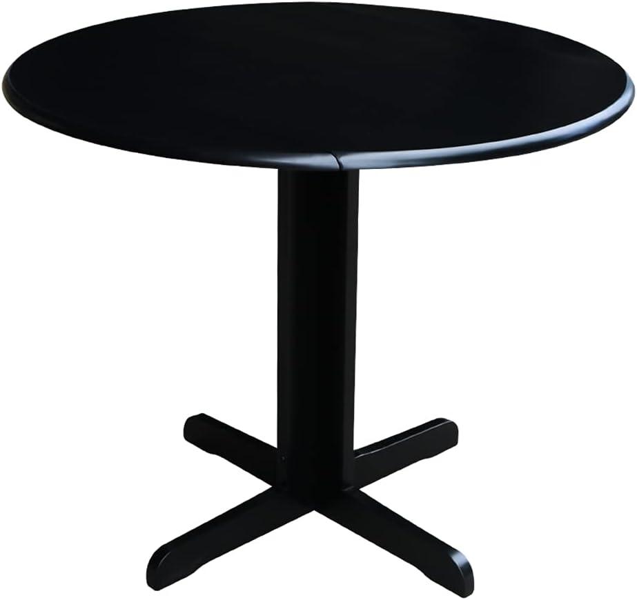 36" Dual Dining Drop Leaf Dining Table Black - International Concepts
