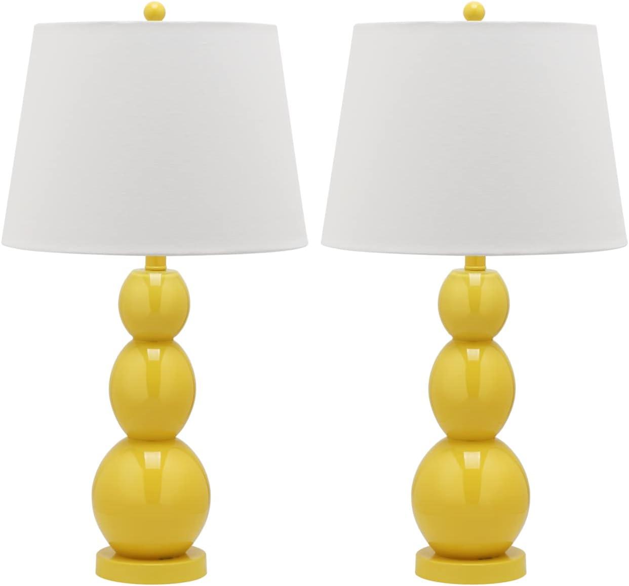 Jayne 3 Sphere Table Lamp (Set of 2) - 26.5 Inch Height - LIT4089 - Yellow - Safavieh