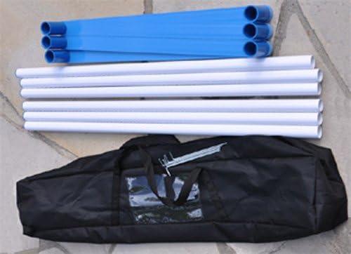 Cool Runners Agility Weave Poles Adjustable 6 Pole Set with Carrying Case and Grass Stakes, Blue/Yellow, 1 Count (Pack of 1)