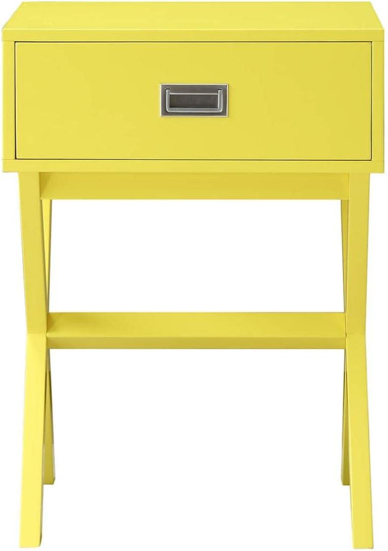 Convenience Concepts Designs2Go Landon 1 Drawer End Table, Yellow