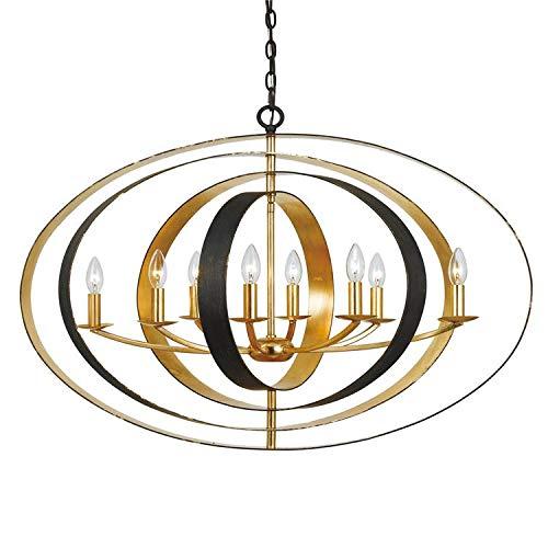 588-EB-GA-Crystorama Lighting-Luna - Eight Light Oval Chandelier-English Bronze/Antique Gold Finish    -Traditional Installation