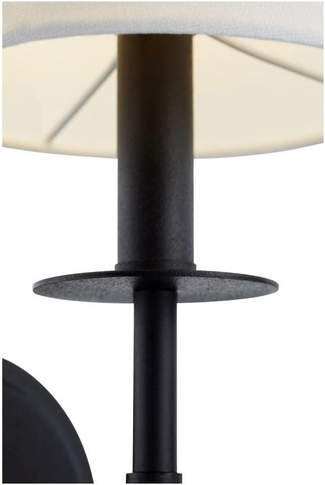 Aged Brass Wall Sconce with White Linen Shade