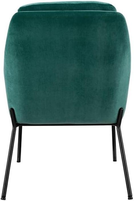 Contemporary Upholstered Metal Accent Chair - Teal / Black