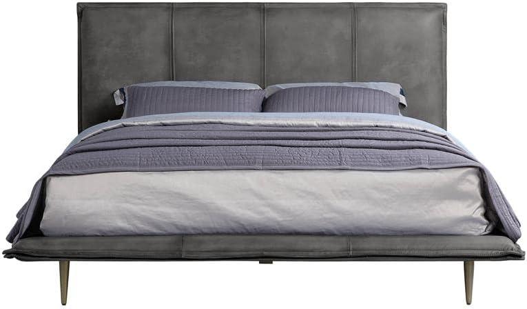 Helios Leather Upholstered Platform Bed