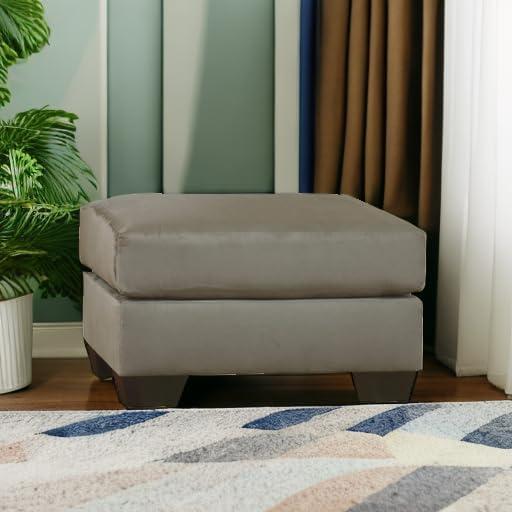 Signature Design by Ashley Contemporary Darcy Ottoman Microfiber Cobblestone