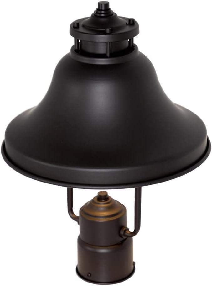 Bayport Black Steel Outdoor Post Lantern with Bell Shade