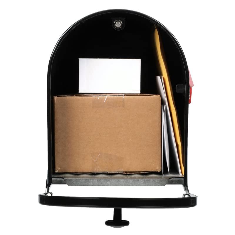 Large Black Steel Double Door Post Mount Mailbox