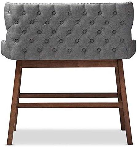 Gradisca Modern And Contemporary Fabric Button Tufted Upholstered Bar Bench Banquette - Baxton Studio