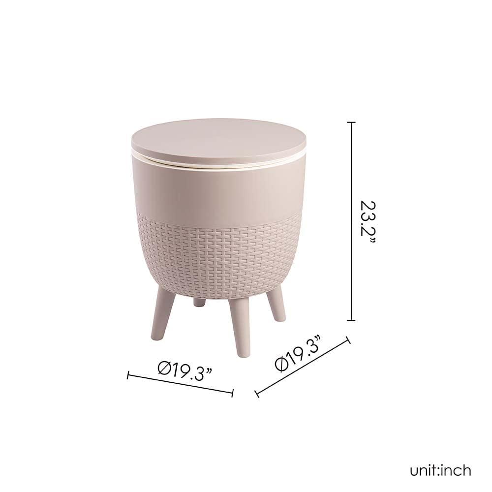 Cancun Resin Outdoor 2-In-1 Side Table and Cooler