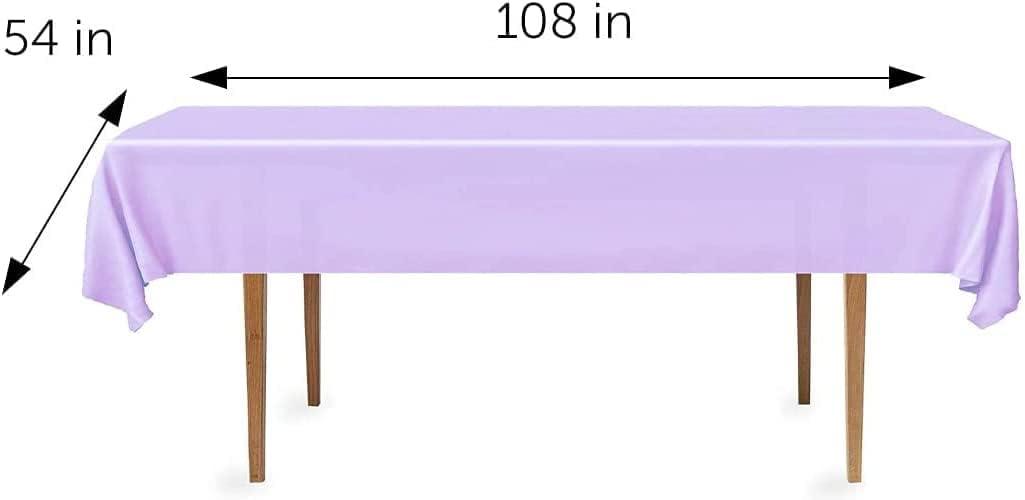 Crown Premium Quality Plastic Tablecloth 54 Inch. x 108 Inch. Rectangle - Lavender - 6 Pack