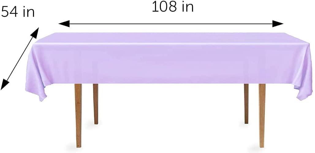 Crown Premium Quality Plastic Tablecloth 54 Inch. x 108 Inch. Rectangle - Lavender - 6 Pack