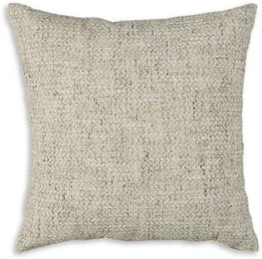 Erline 20" Cement Gray Woven Square Accent Pillow