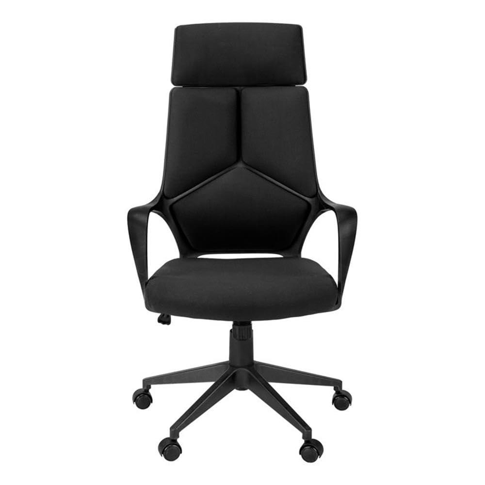 Monarch Specialties Office Chair Adjustable Height Swivel Ergonomic Armrests Computer Desk Work Metal Fabric White Grey Contemporary Modern