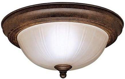 Tannery Bronze 11.5" Flush Mount Ceiling Light with Glass Shade