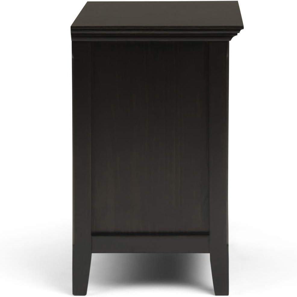 Simpli Home Amherst Wood 24" Transitional Bedside Nightstand Table in Hickory Brown