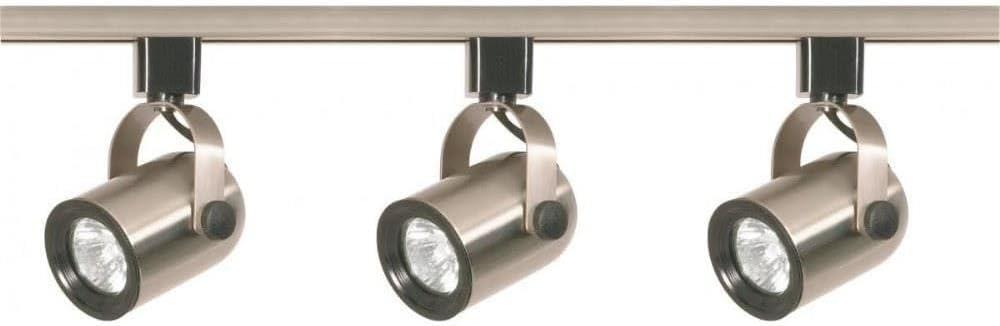 Brushed Nickel 3-Light Adjustable Track Lighting Kit