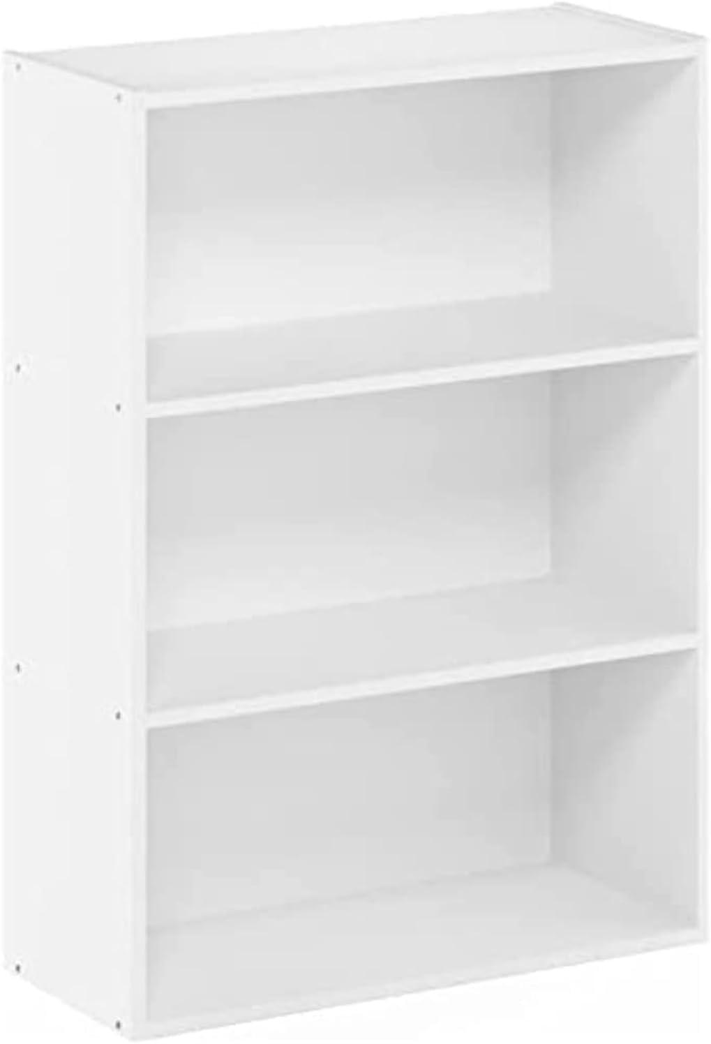 Plain White 3-Tier Laminated Wood Kids' Shelf