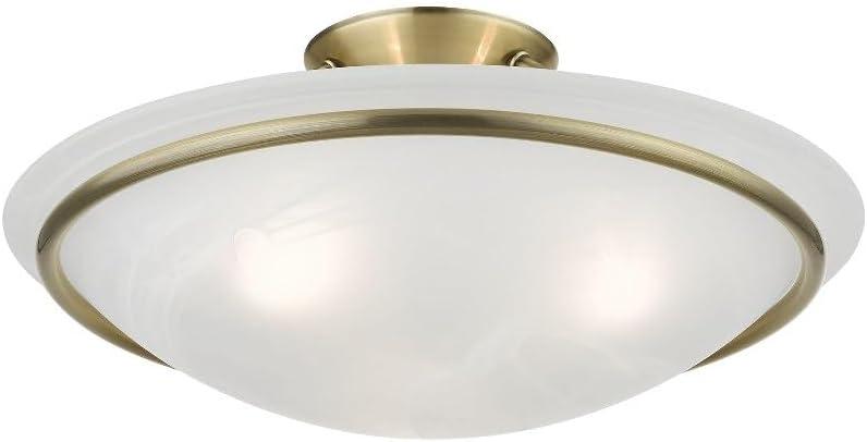 Livex Lighting Newburgh 3 - Light Semi-Flush Mount in Black