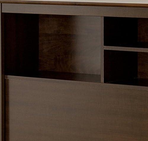 Prepac King Bookcase Headboard Espresso Brown: Wood Composite Storage Headboard, No Mattress Included