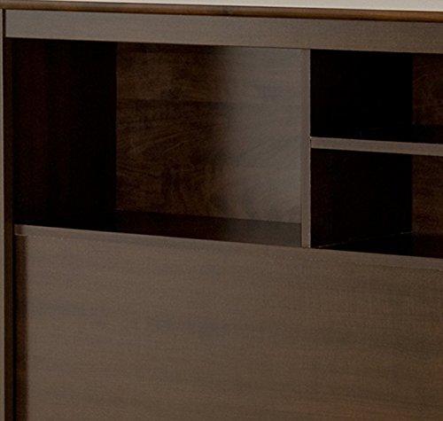 Prepac King Bookcase Headboard Espresso Brown: Wood Composite Storage Headboard, No Mattress Included