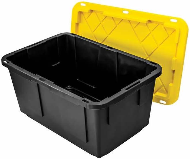 K2 Enterprises Extreme Duty 27 Gal. Tough Storage Bin in Black 4 pack with Lids (27HDB4)