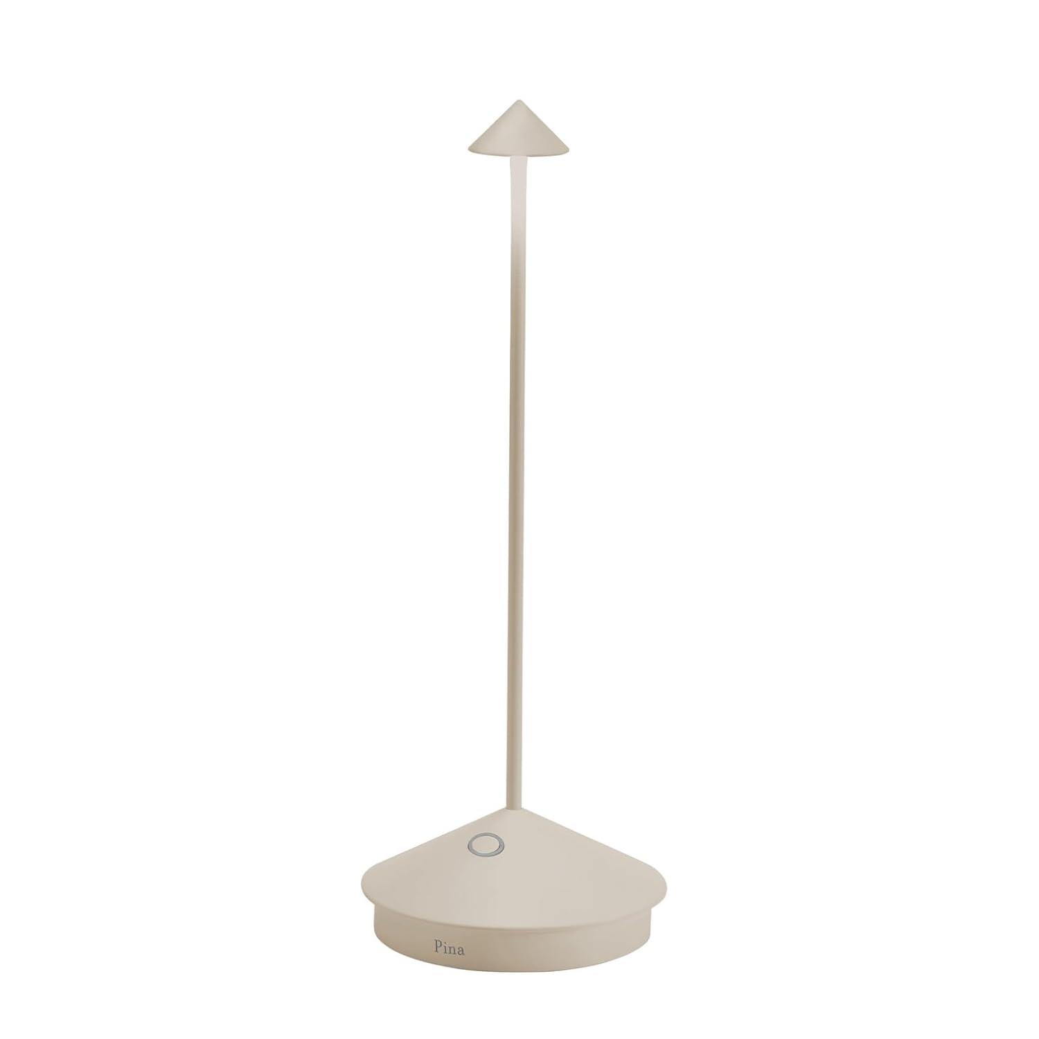 Pina Pro Sand Brown Metal Table Lamp by Zafferano America 11.4"