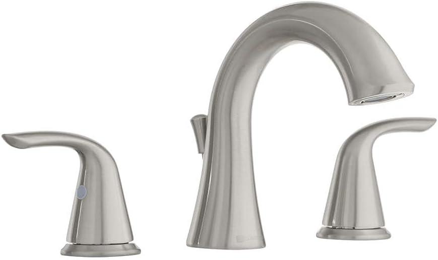 Irena Brushed Nickel 8 in. Widespread Double Handle Bathroom Faucet