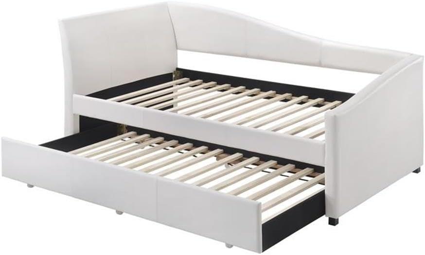 Acme Jedda Daybed & Trundle (Twin Size) in White PU