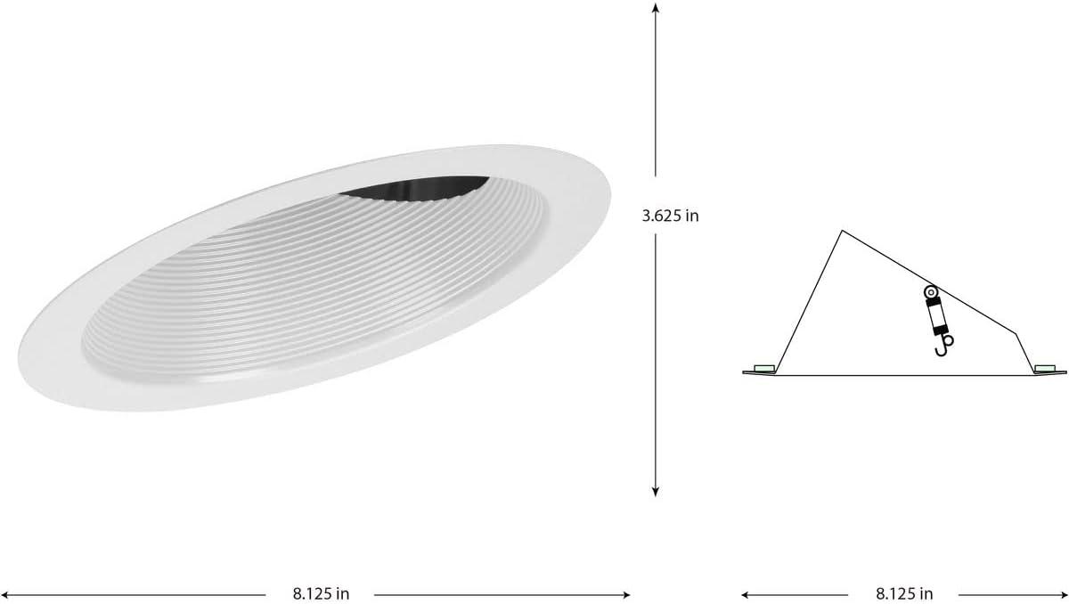 6" Recessed Sloped Ceiling Step Baffle Trim For 6" Housing