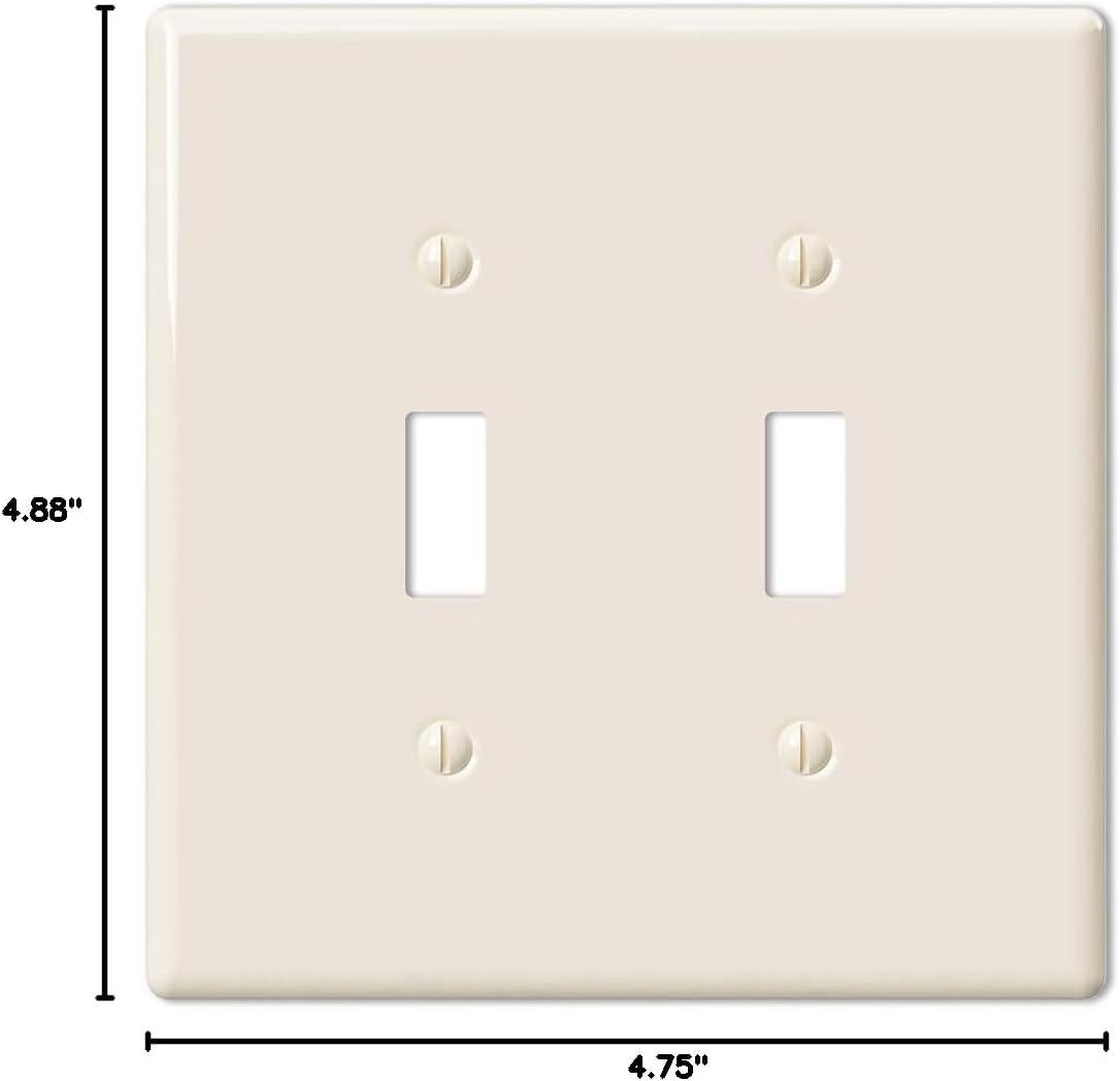 Biscuit Ceramic Double Toggle Wallplate