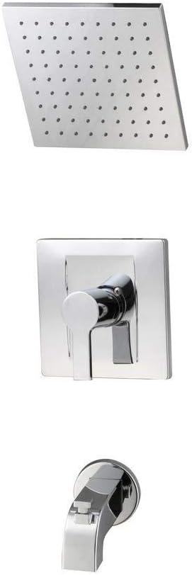 Chrome Square Wall Mounted Rain Shower Faucet Set