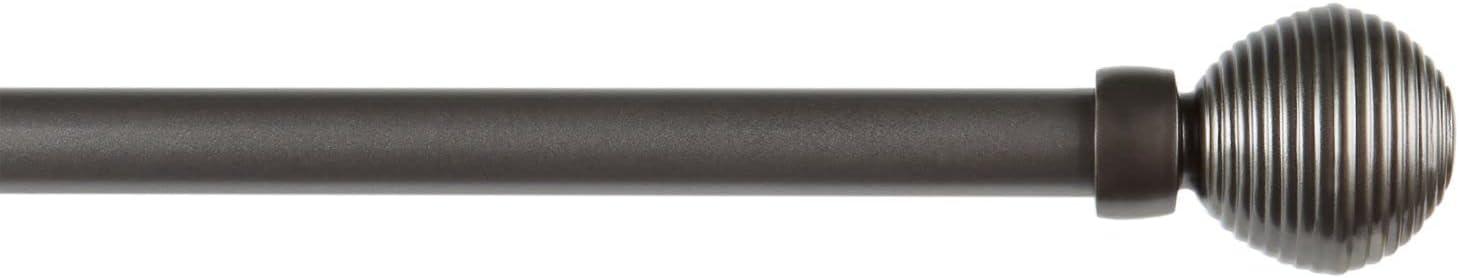 Exclusive Home 36"-72" Modern Layer Curtain Rod - Matte Bronze: Adjustable Iron, Single Rod, 25lb Capacity