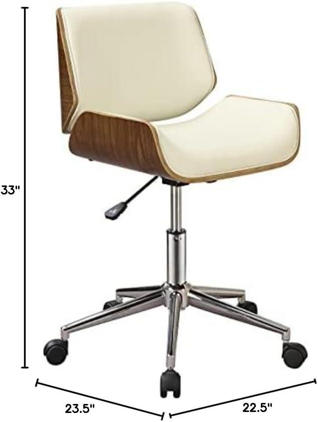 Superwum Addington Adjustable Height Office Chair Ecru and Chrome