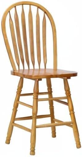 Oak Selections Arrowback 24" Solid Wood Counter Stool in Light Oak (Set of 2)