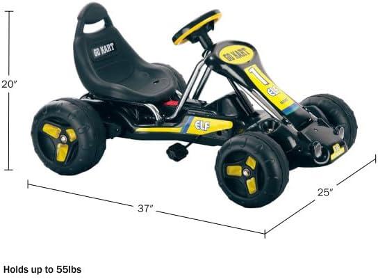 Black and Yellow 4-Wheel Pedal Go Kart for Kids