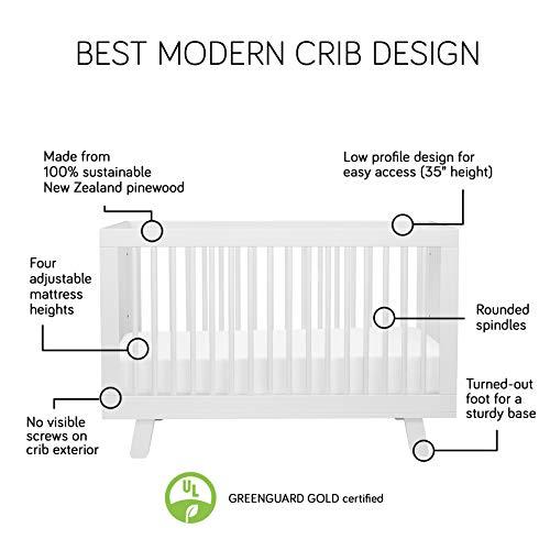 Hudson Modern Grey New Zealand Pine 3-in-1 Convertible Crib