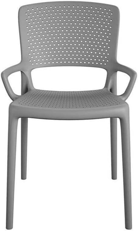 COSCO Outdoor/Indoor Stacking Resin Chair with Square Back and Arms