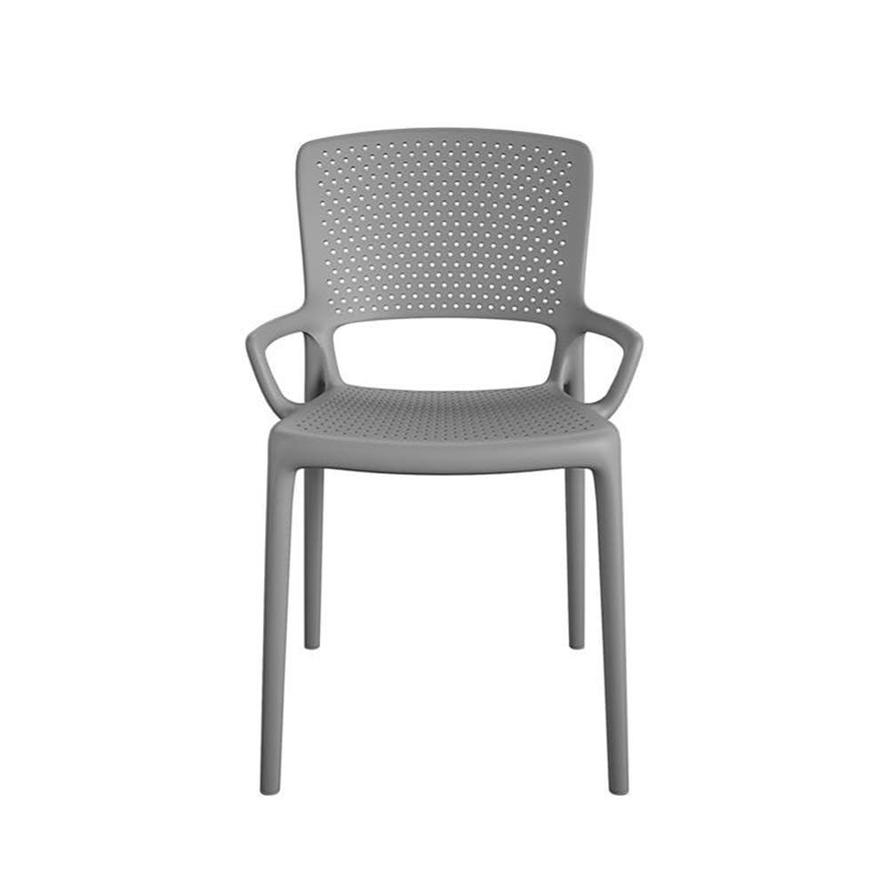 COSCO Outdoor/Indoor Stacking Resin Chair with Square Back and Arms