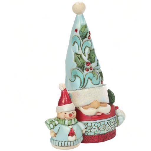 Enesco Jim Shore Heartwood Creek Wonderland Gnome and Snowman Figurine, 5.12 Inch, Multicolor