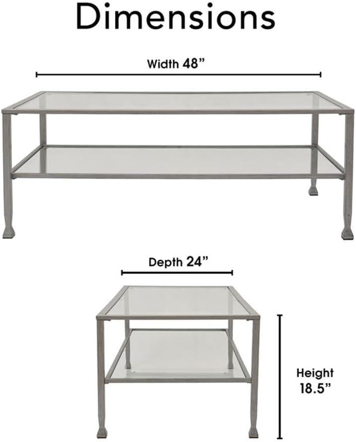 Maddox Glass and Metal Coffee Table - ClickDecor