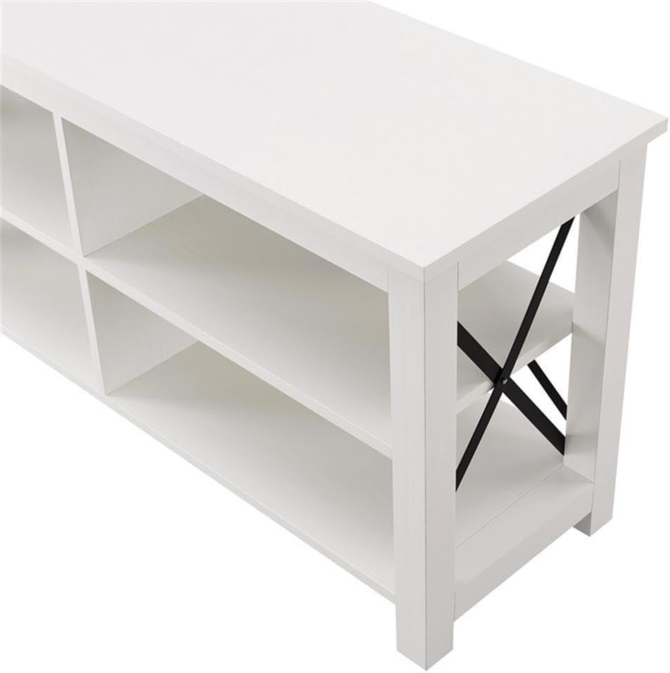 Evelyn&Zoe Sawyer Rectangular TV Stand for TV's up to 55", White