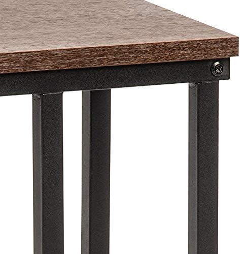 IRIS USA Wood and Metal Side Accent Table, Brown