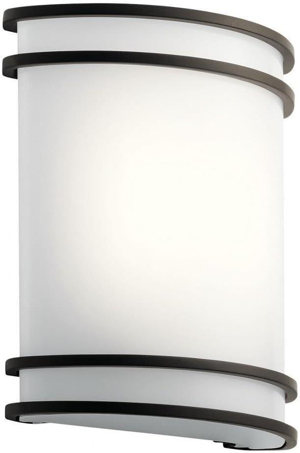 Distressed Bronze Dimmable LED Wall Sconce with White Shade