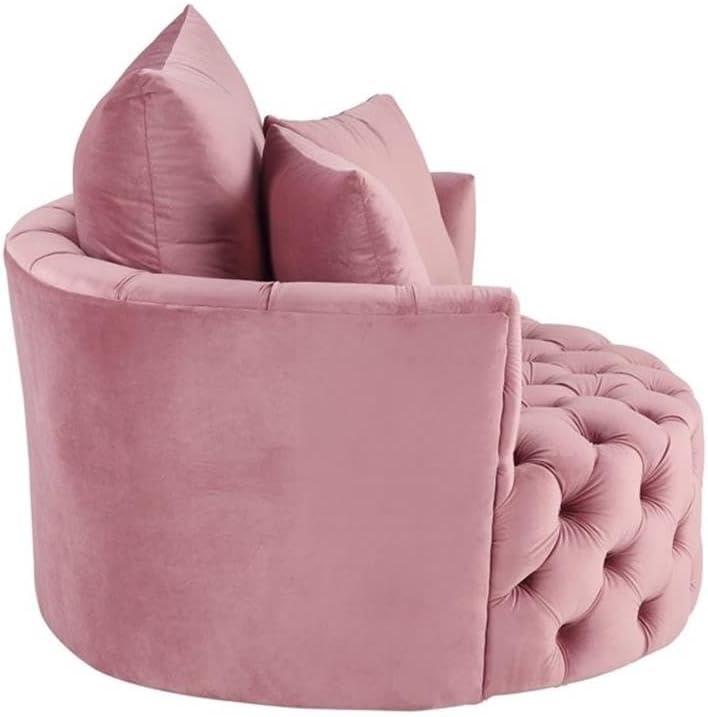 Acme Zunyas Accent Chair with Swivel in Pink Velvet