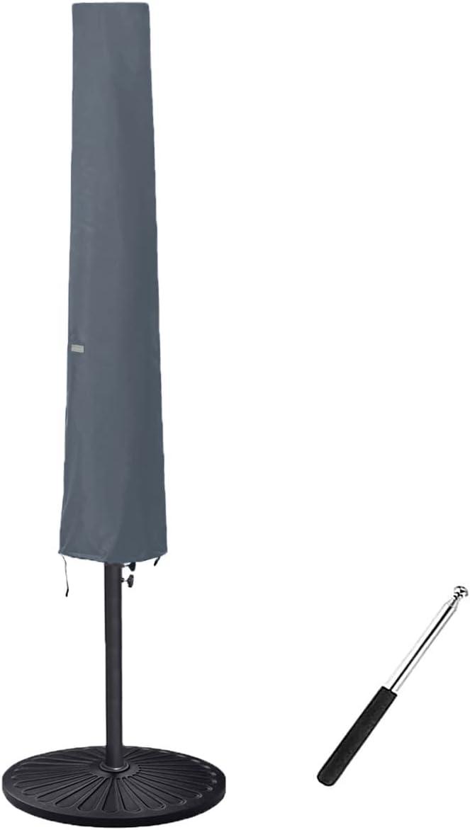 Patio Umbrella Cover for 6ft to 9ft Patio Umbrellas, Waterproof and Durable Market Umbrella Cover with Zipper and Rod